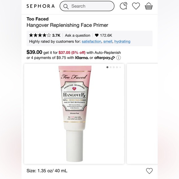 Too Faced Hangover Replenishing Face Primer NIB - Picture 2 of 9